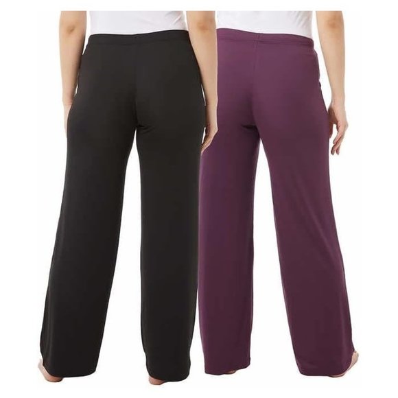NWT 32 Degrees Women's 2 Pack Soft Sleep Pants Black/Purple Size XL $60 1A025 - Picture 2 of 4